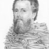 Hermann Melville graphite portrait by Miriam Tritto
