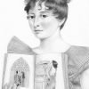 Jane Austen graphite portrait by Miriam Tritto